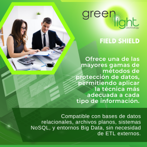 Field shield Su motor optimizado permite el procesamiento rápido de grandes volúmenes de datos, ideal para sectores como banca, salud, telecomunicaciones y retail.